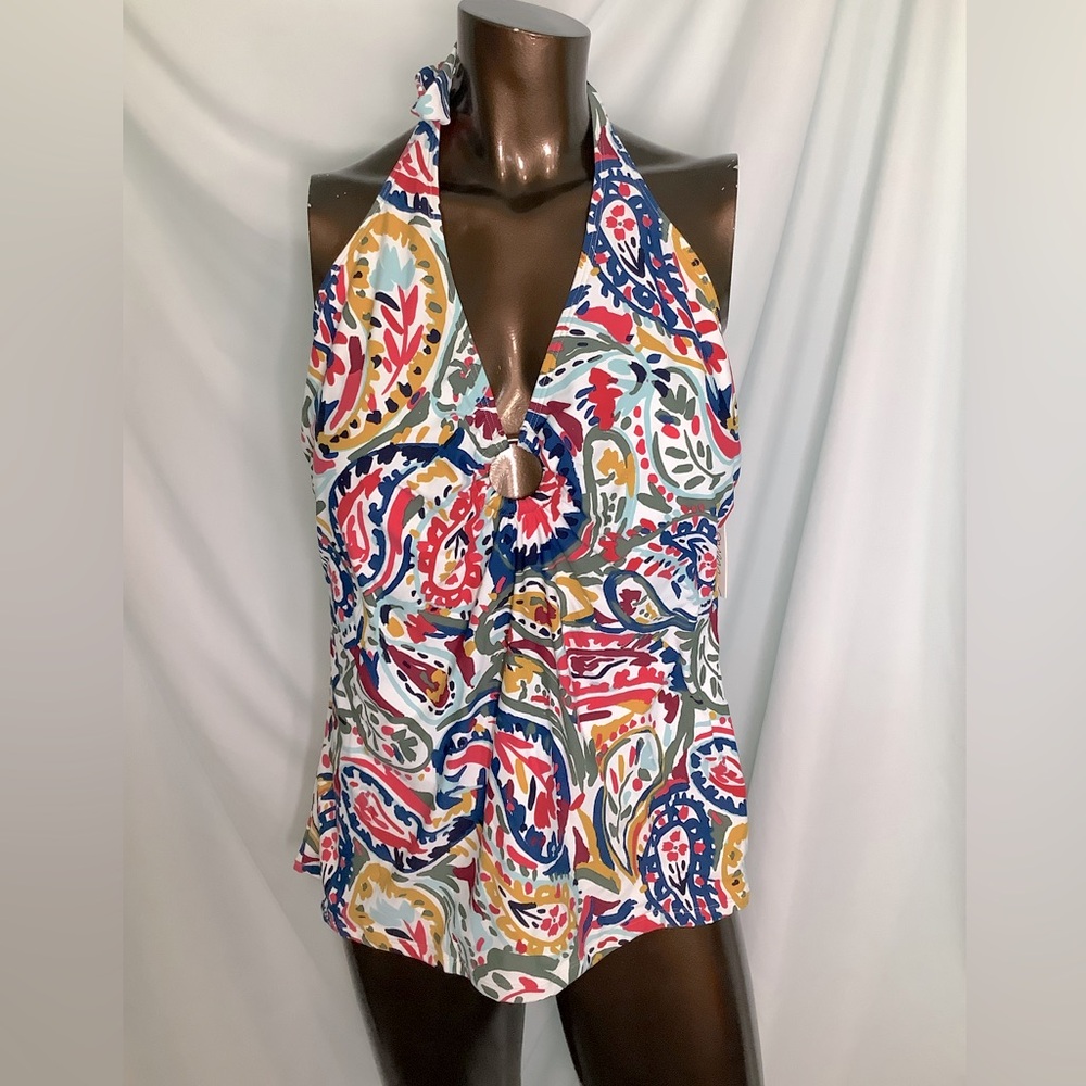 Anne Cole Paisley halter Tankini - XL - New